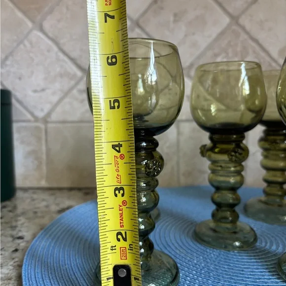 Set of 6 Green Roemer Glass Hand Blown Wine Glasses from Roemer, Germany, 1900s - Picture 13 of 13